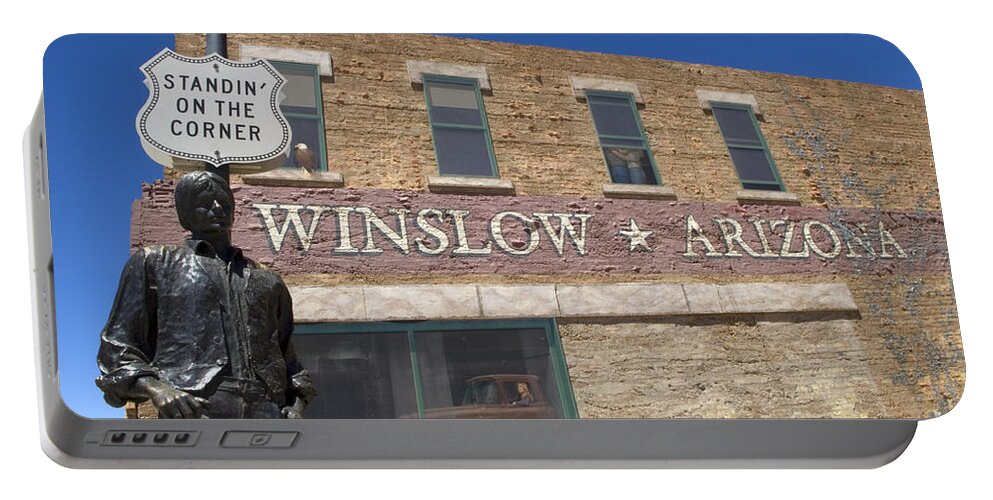 Winslow Arizona Portable Battery Charger featuring the photograph Standin On The Corner In Winslow Arizona by Bob Christopher