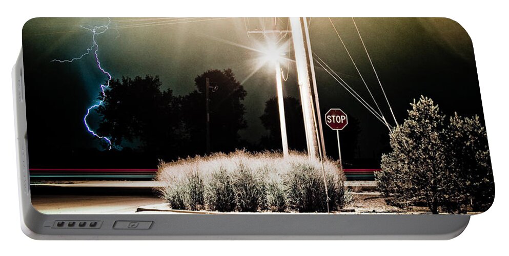 Lightning Bolt Pictures Portable Battery Charger featuring the photograph Stop IT by James BO Insogna