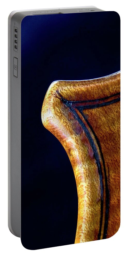 Strad Portable Battery Charger featuring the photograph Stradivarius Corner Closeup by Endre Balogh