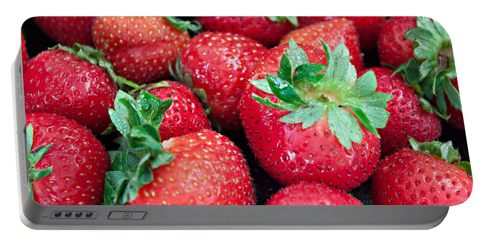 Strawberry Portable Battery Charger featuring the photograph Strawberry Delight by Sherry Hallemeier