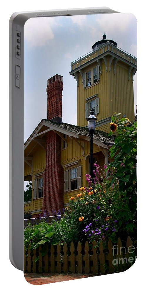 Hereford Inlet Lighthouse Portable Battery Charger featuring the photograph Summer at Hereford Inlet Light by Nancy Patterson