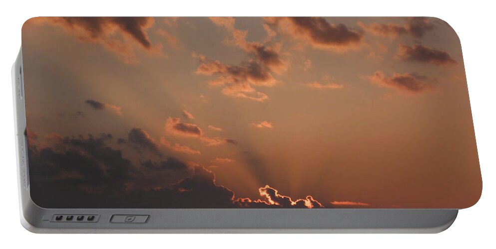 Sunrise Portable Battery Charger featuring the photograph Sunrise In The Clouds by Kim Galluzzo