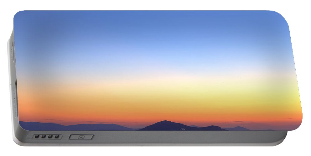 Naxos Portable Battery Charger featuring the photograph sunset Naxos and Paros by Joana Kruse