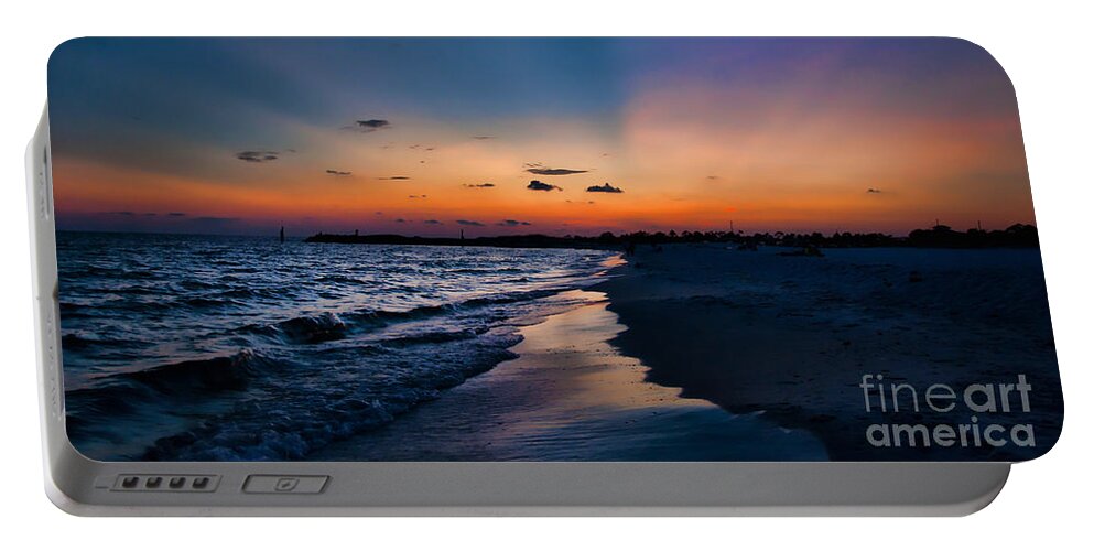 Beach Portable Battery Charger featuring the photograph Sunset on the Beach by Susan Cliett