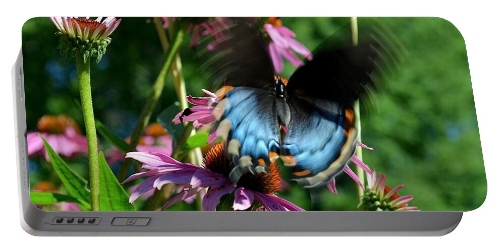 Color Photography Portable Battery Charger featuring the photograph Swallowtail In Motion by Sue Stefanowicz