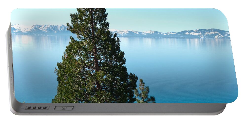 Calm Lake Scene Portable Battery Charger featuring the photograph Tahoe Tranquility by L J Oakes