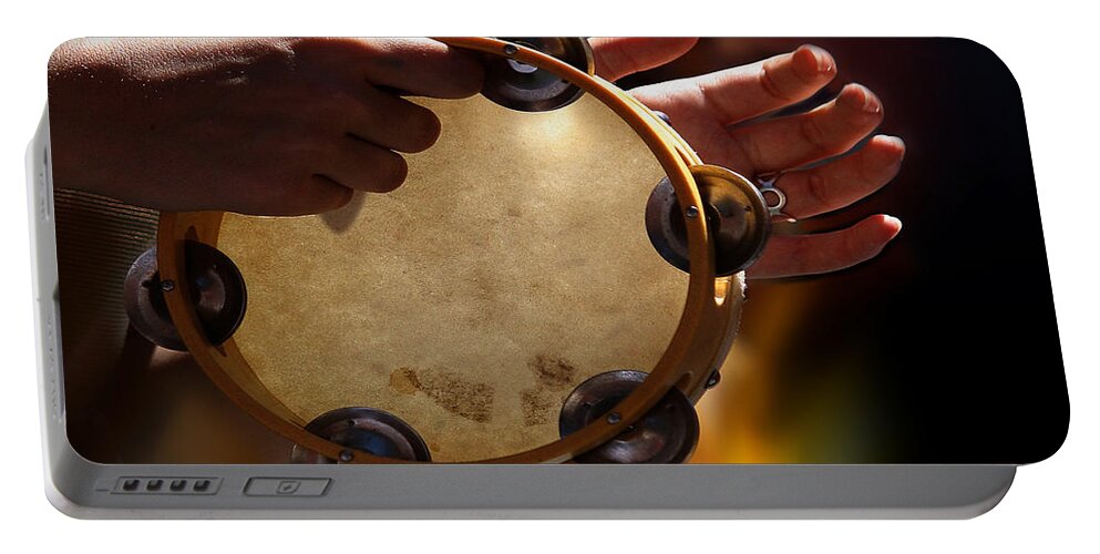 Tambourine Portable Battery Charger featuring the photograph Tambourine by Danuta Bennett