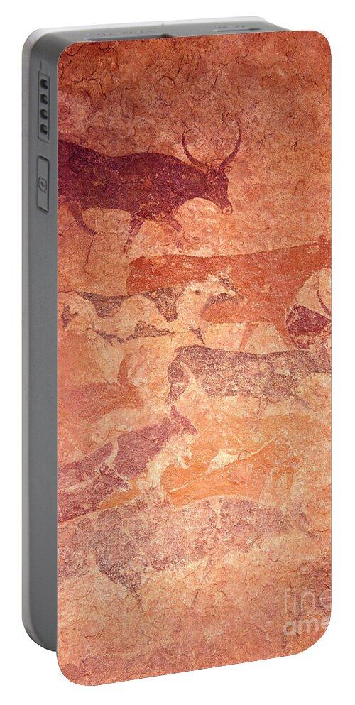 Art Portable Battery Charger featuring the photograph Tassili Rock Paintings by Photo Researchers