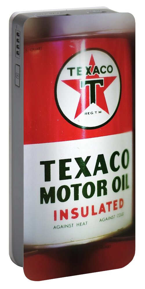 Oil Portable Battery Charger featuring the photograph Texaco Oil Can by Scott Wyatt