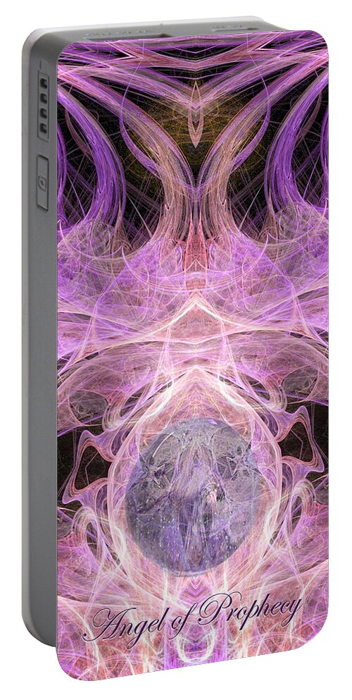 Angel Portable Battery Charger featuring the digital art The Angel of Prophecy by Diana Haronis