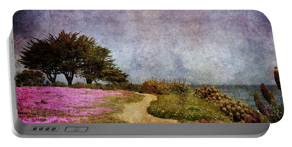 Pacific Grove Portable Battery Charger featuring the photograph The Beckoning Path by Laura Iverson