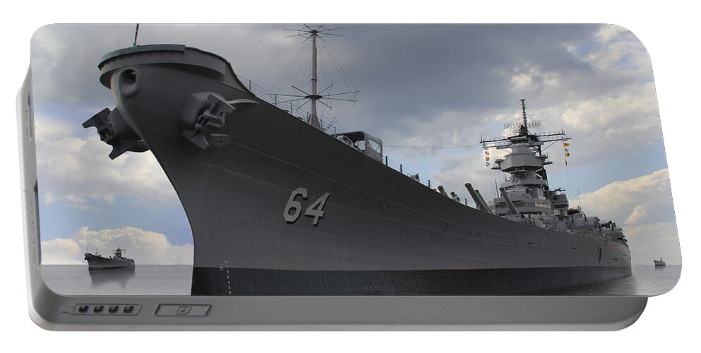 Battleship Portable Battery Charger featuring the photograph The Calm Before the Storm by Mike McGlothlen