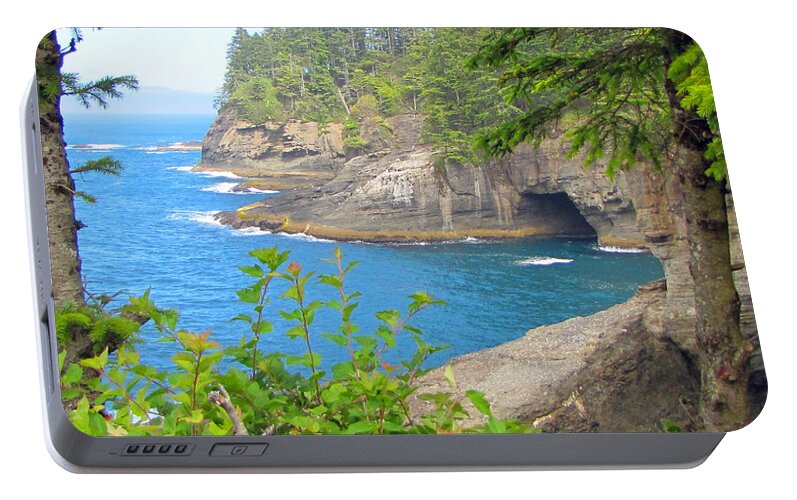 Pacific Ocean Portable Battery Charger featuring the photograph The Caves of Cape Flattery by Tikvah's Hope