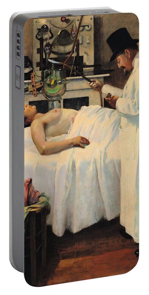 Doctor Portable Battery Charger featuring the painting The First Attempt to Treat Cancer with X Rays by Georges Chicotot