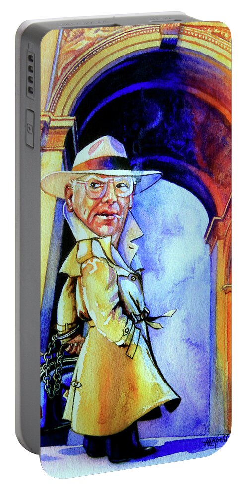 Caricature Portable Battery Charger featuring the painting The French Connection by Hanne Lore Koehler