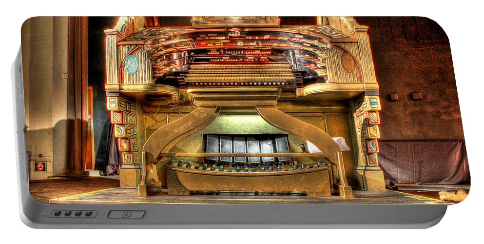  Portable Battery Charger featuring the photograph The Mighty Wurlitzer Detroit MI by Nicholas Grunas