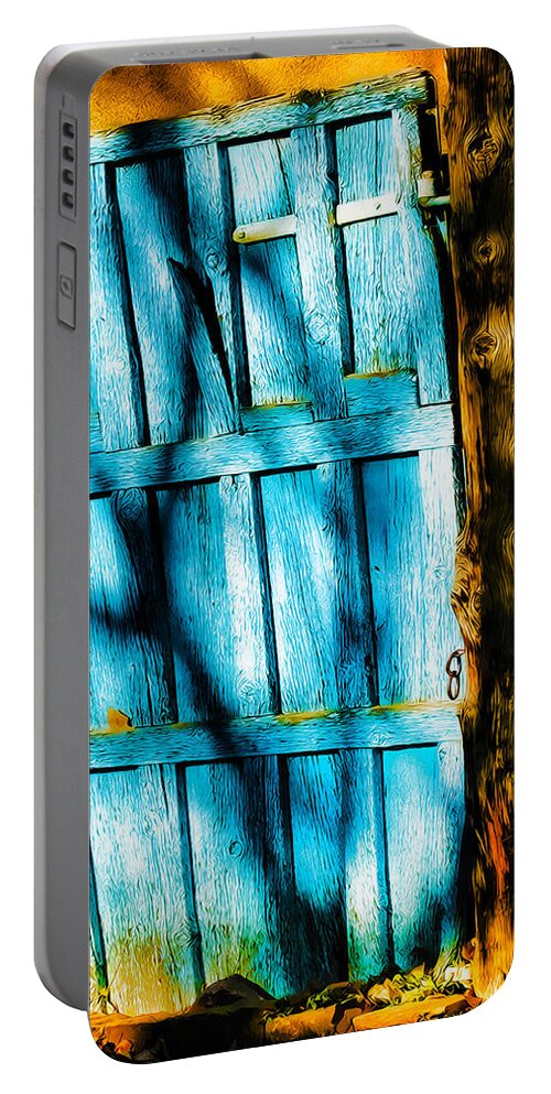 Door Portable Battery Charger featuring the photograph The Old Blue Door by Terry Fiala
