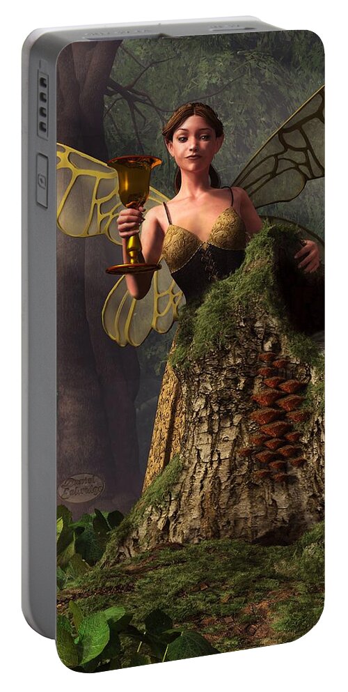 Tree Portable Battery Charger featuring the digital art The Wood Sprite by Daniel Eskridge