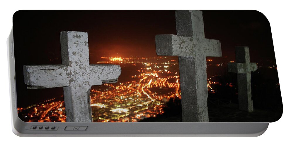Crosses Portable Battery Charger featuring the photograph Three Crosses by La Dolce Vita