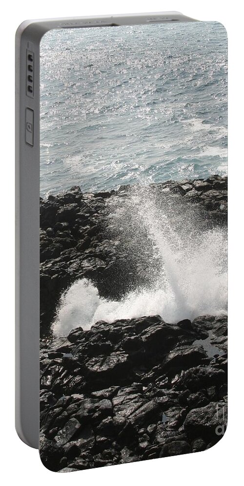 Tide Portable Battery Charger featuring the photograph Tidal Spike by Anthony Trillo