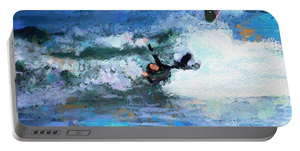 Fine Art Portable Battery Charger featuring the digital art Tossed by The Surf by David Lane