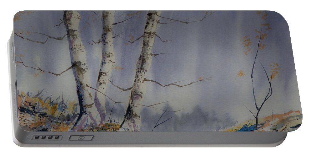 Tree Portable Battery Charger featuring the painting Tranquility by Rob Hemphill
