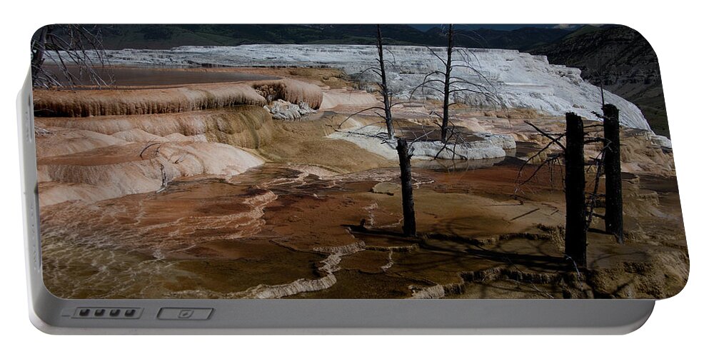 Yellowstone National Park Portable Battery Charger featuring the photograph Travertine Terraces by Ralf Kaiser