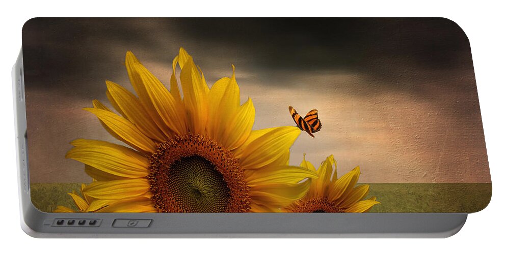 Sunflower Portable Battery Charger featuring the photograph Trinity by Lourry Legarde