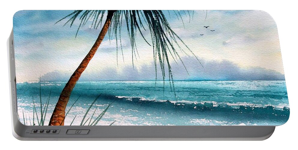 Ocea Portable Battery Charger featuring the painting Tropic Ocean by Frank SantAgata