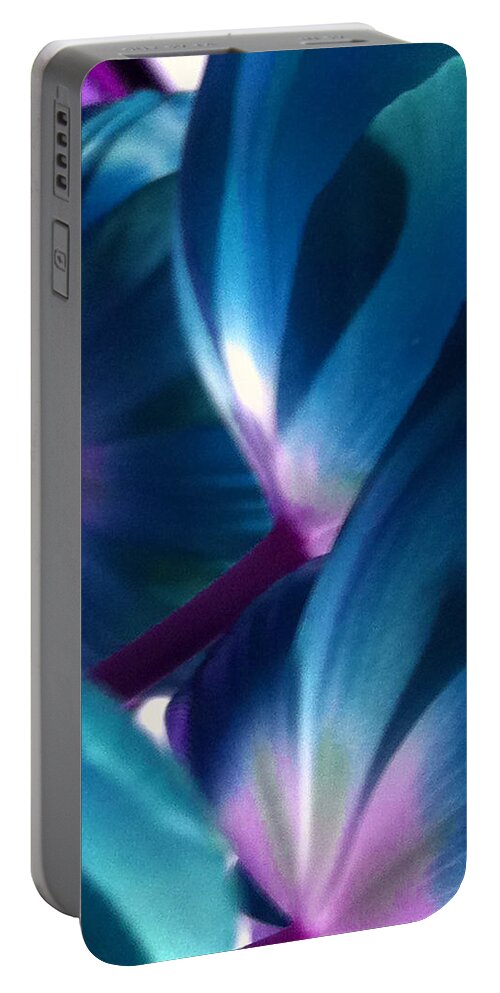 Blue Portable Battery Charger featuring the photograph Tulip Blues by Kathy Corday