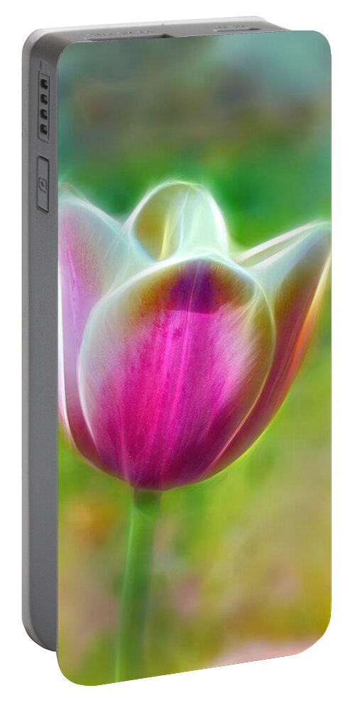 Tulip Portable Battery Charger featuring the photograph Tulip Exaltation by Bill and Linda Tiepelman