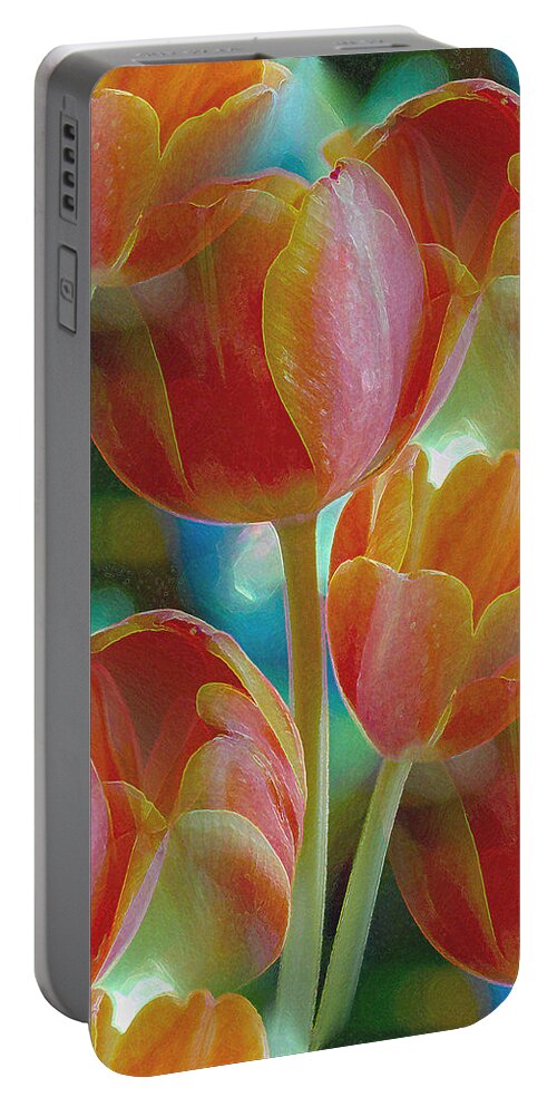 Tulip Portable Battery Charger featuring the photograph Tulip Fascination by Donna Blackhall