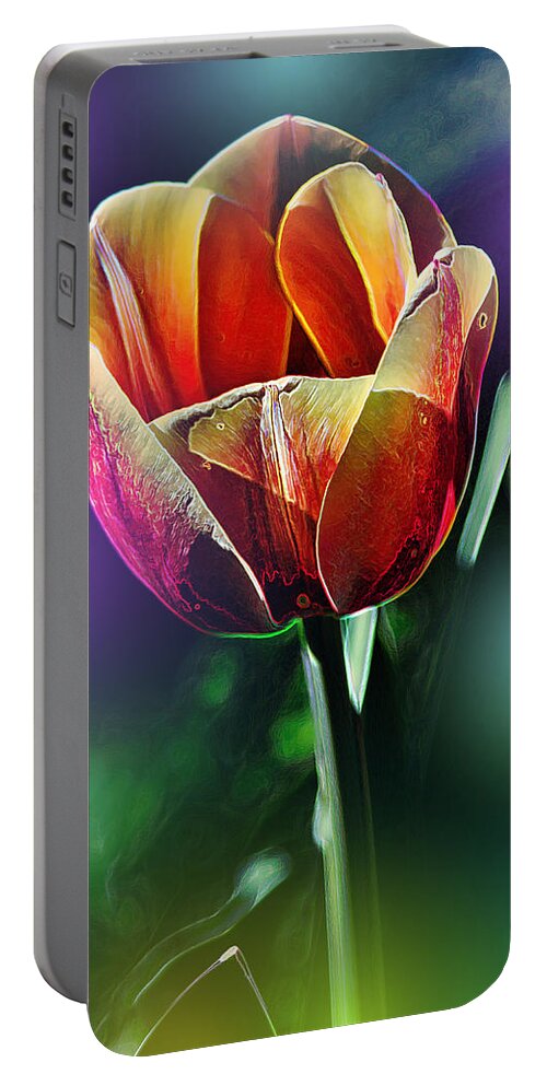 Tulip Portable Battery Charger featuring the photograph Tulip in Color by Bill and Linda Tiepelman