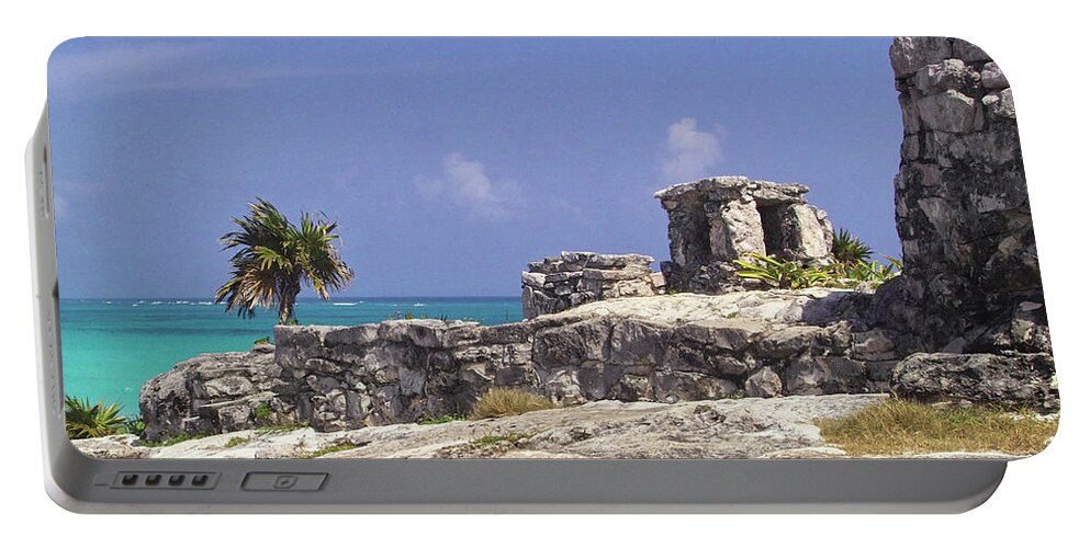 Tulum Portable Battery Charger featuring the photograph Tulum by the Sea by Kimberly Blom-Roemer