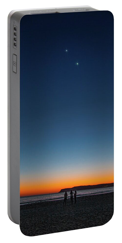 Sunset Portable Battery Charger featuring the photograph Twilight At Coronado Beach by Chris Lord