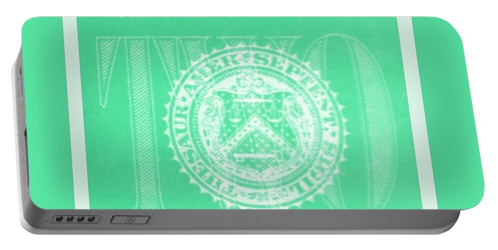 Money Portable Battery Charger featuring the photograph TWO in NEGATIVE GREEN by Rob Hans