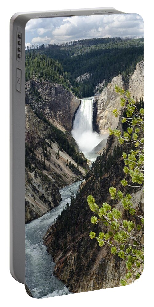 Yellowstone National Park Portable Battery Charger featuring the photograph Upper Falls of the Yellowstone River by Jon Berghoff