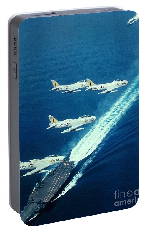 Jet Portable Battery Charger featuring the photograph Us Navy Fj-2 Jets by Science Source