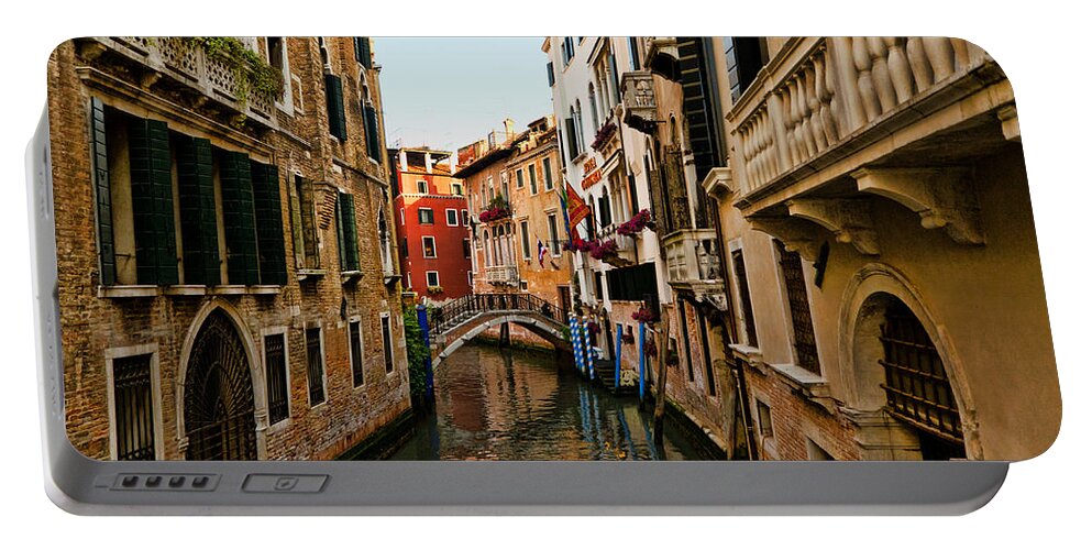 Venice Portable Battery Charger featuring the photograph Venice Waterway by Jon Berghoff