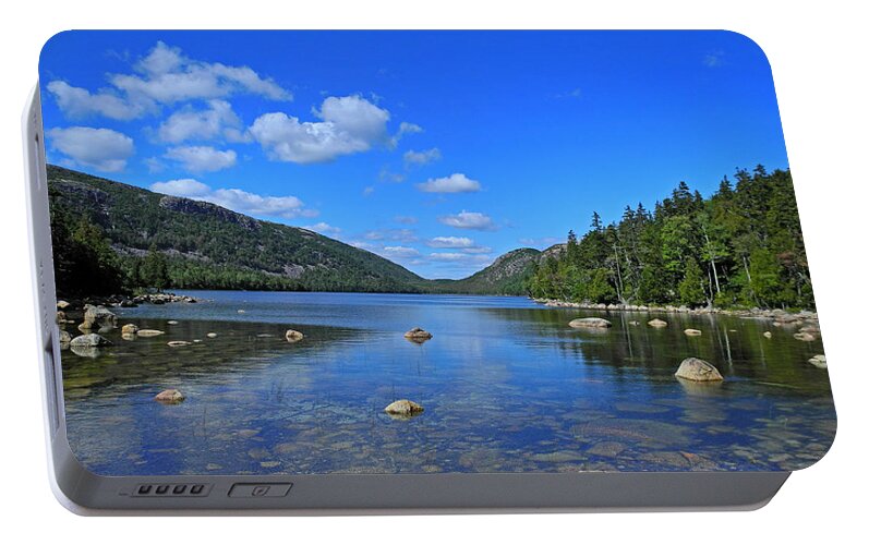 Beauty Portable Battery Charger featuring the photograph View of Jordan Pond by Lynda Lehmann