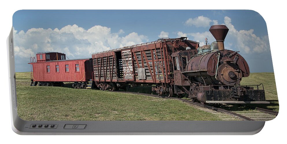 Art Portable Battery Charger featuring the photograph Vintage 1880 Locomotive Train No.1027 by Randall Nyhof