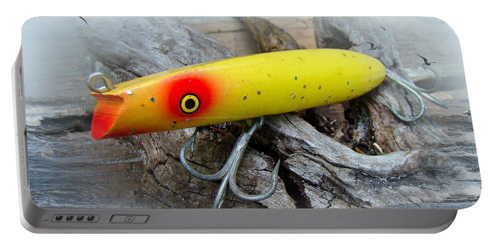 Fishing Portable Battery Charger featuring the photograph Vintage Fishing Lure - Gibbs Darter by Carol Senske