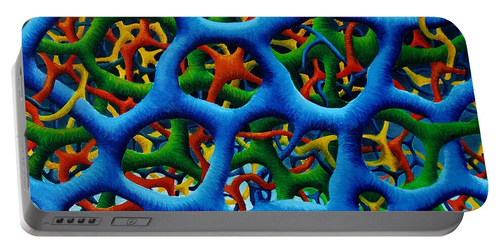 Veins Portable Battery Charger featuring the painting Vital Network I by Nancy Mueller