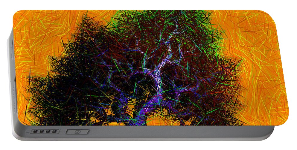 Tree Portable Battery Charger featuring the digital art Was a Crooked Tree Grunge Art by Richard Ortolano