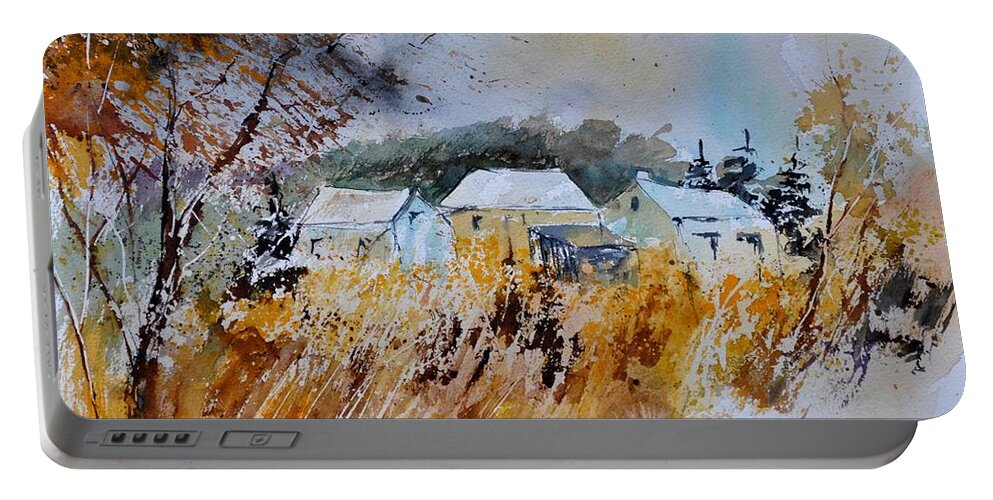 Landscape Portable Battery Charger featuring the painting Watercolor 219003 by Pol Ledent