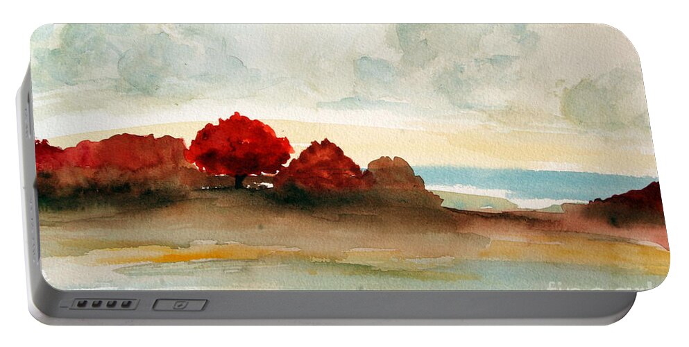 Paintings Portable Battery Charger featuring the painting Watercolor bay by Julie Lueders 