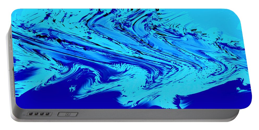 Abstract Portable Battery Charger featuring the photograph Waves of Abstraction by DigiArt Diaries by Vicky B Fuller