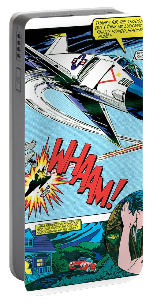 Aeroplane Portable Battery Charger featuring the photograph WHAAM and Kiss by MGL Meiklejohn Graphics Licensing