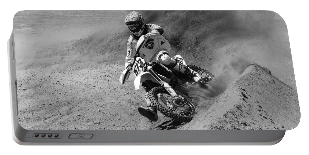 Into The Turn Portable Battery Charger featuring the photograph What A Rush Monochrome by Bob Christopher