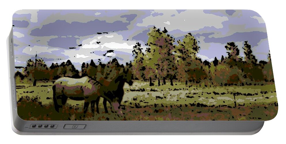 Wild Horses Portable Battery Charger featuring the photograph Wild Horses by George Pedro